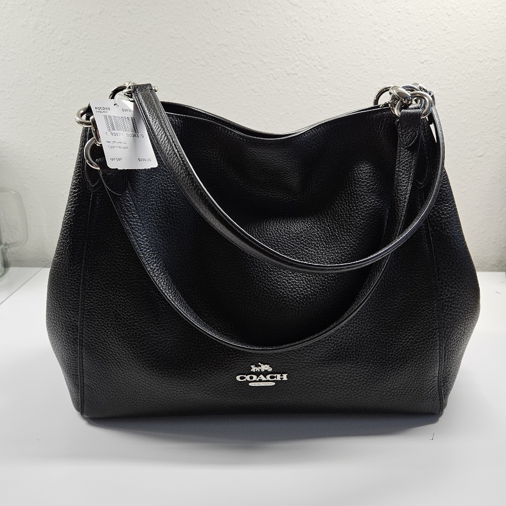 New Coach Hallie shoulder bag with tags on and dust cover black with silver